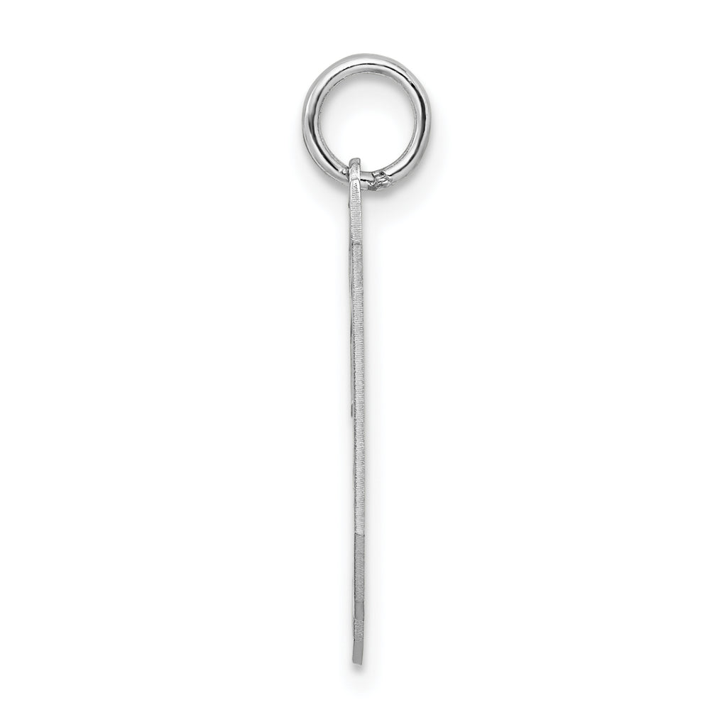 Sterling Silver Rhodium-plated Medium Satin Number 30 Charm