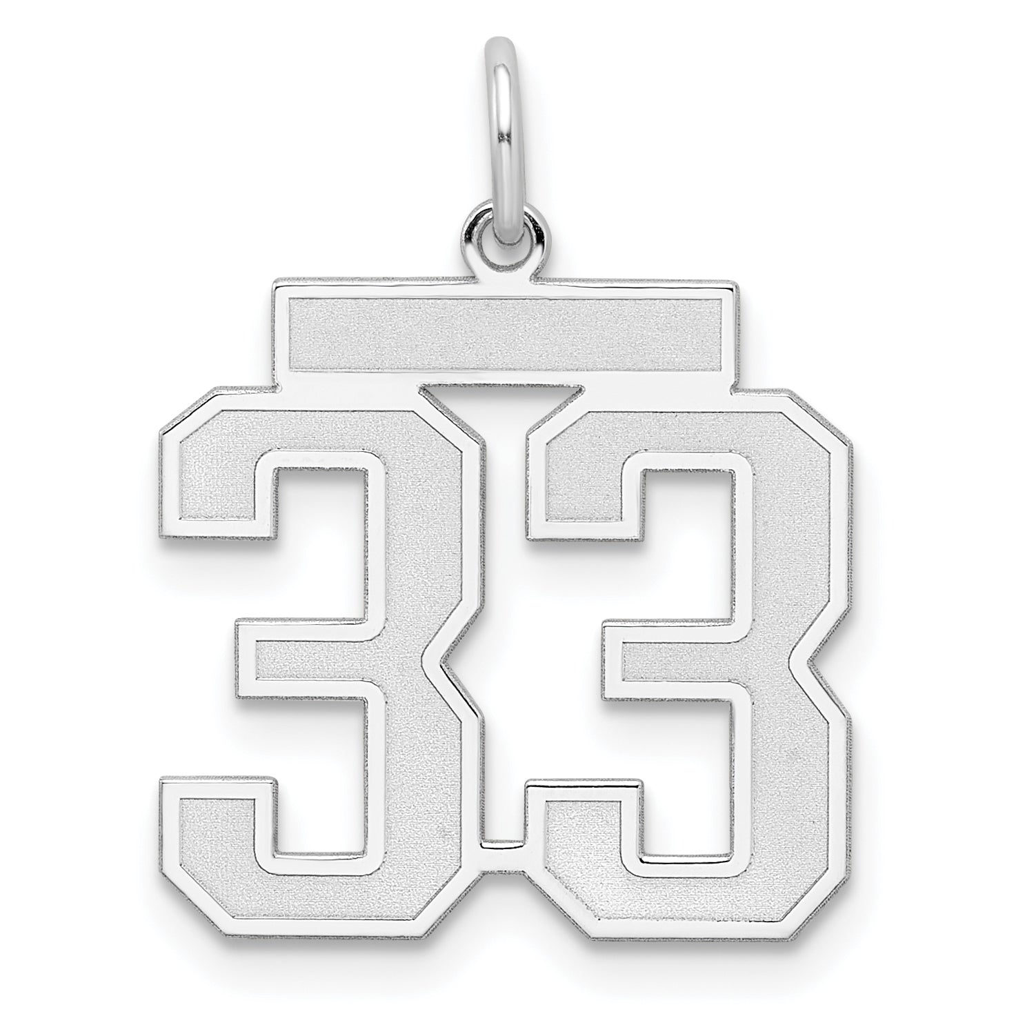 Sterling Silver/Rhodium-plated Satin Number 33 Charm Main image