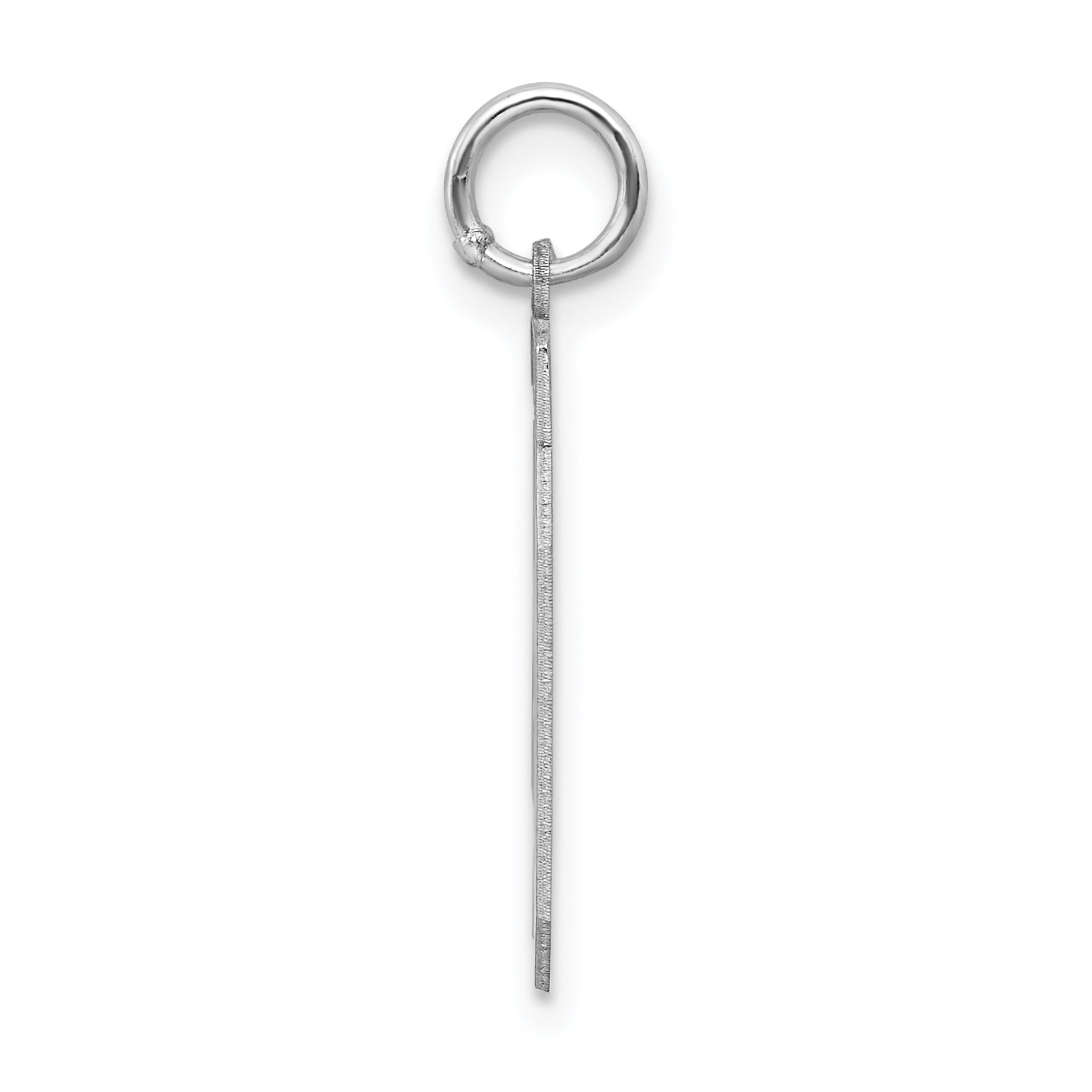 Sterling Silver Rhodium-plated Medium Satin Number 40 Charm Secondary image