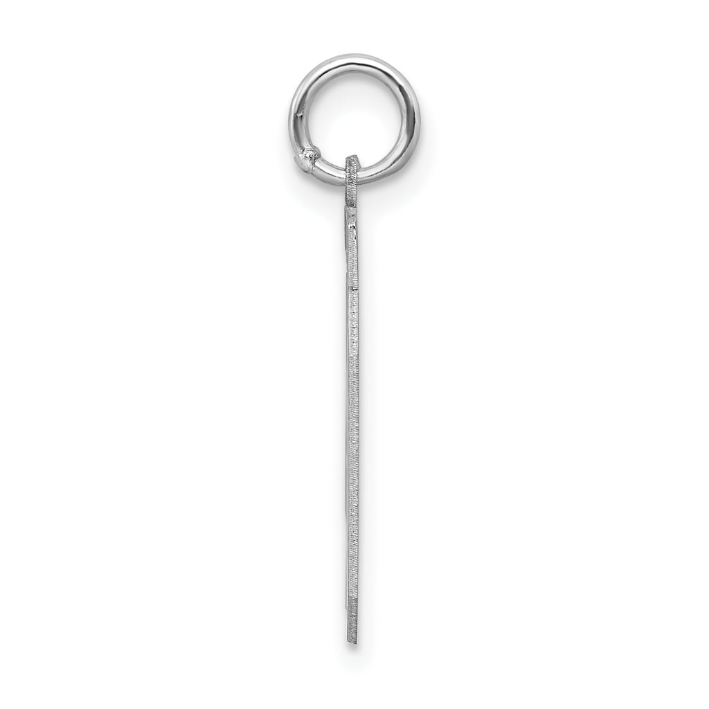 Sterling Silver Rhodium-plated Medium Satin Number 40 Charm