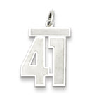 Sterling Silver/Rhodium-plated Satin Number 41 Charm