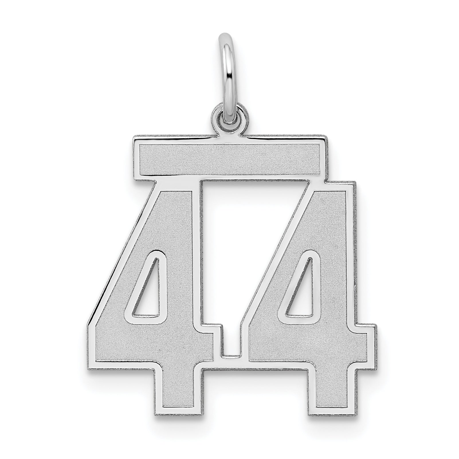 Sterling Silver/Rhodium-plated Satin Number 44 Charm Main image