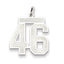 Sterling Silver/Rhodium-plated Satin Number 46 Charm