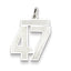 Sterling Silver/Rhodium-plated Satin Number 47 Charm