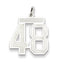 Sterling Silver/Rhodium-plated Satin Number 48 Charm