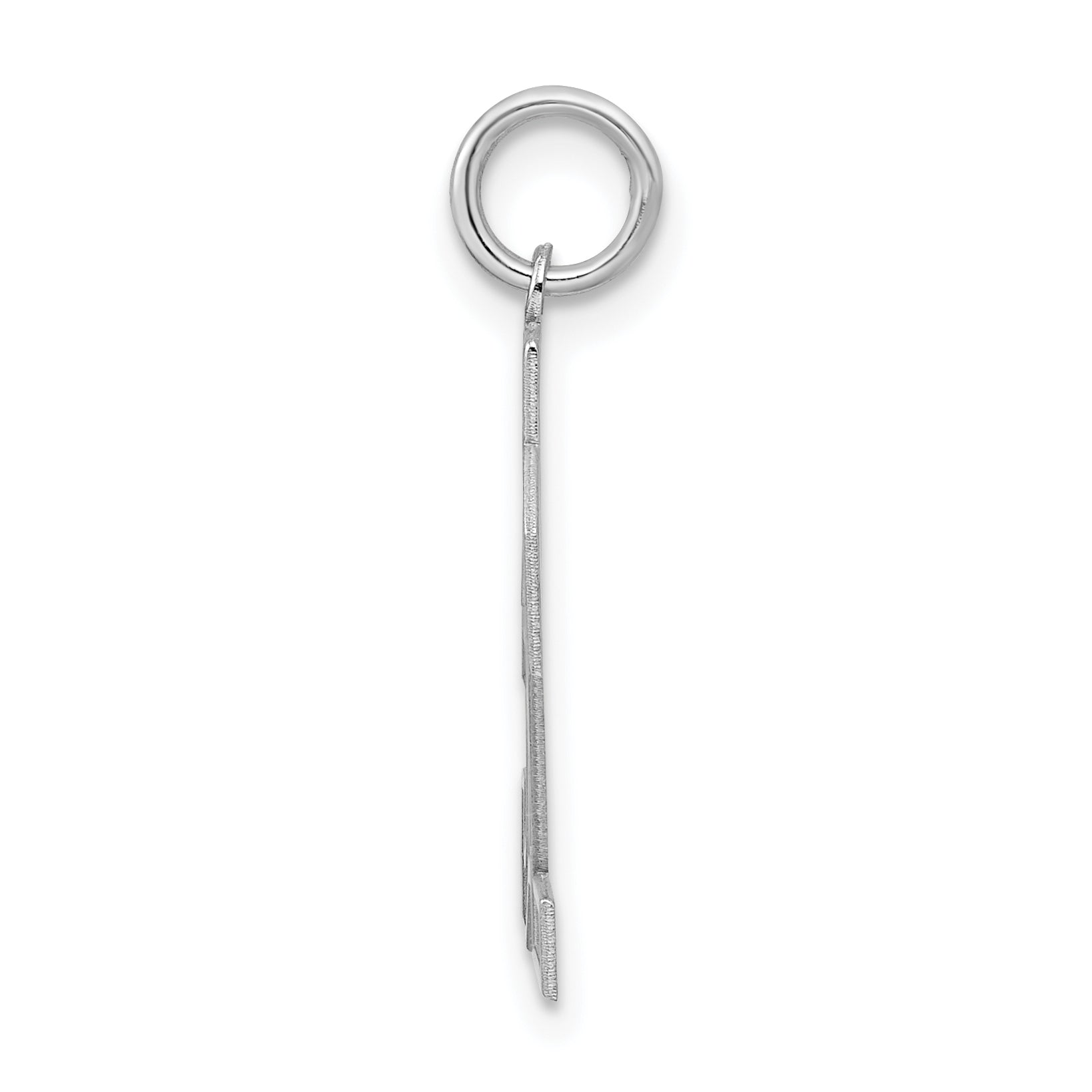 Sterling Silver Rhodium-plated Medium Satin Number 52 Charm Secondary image