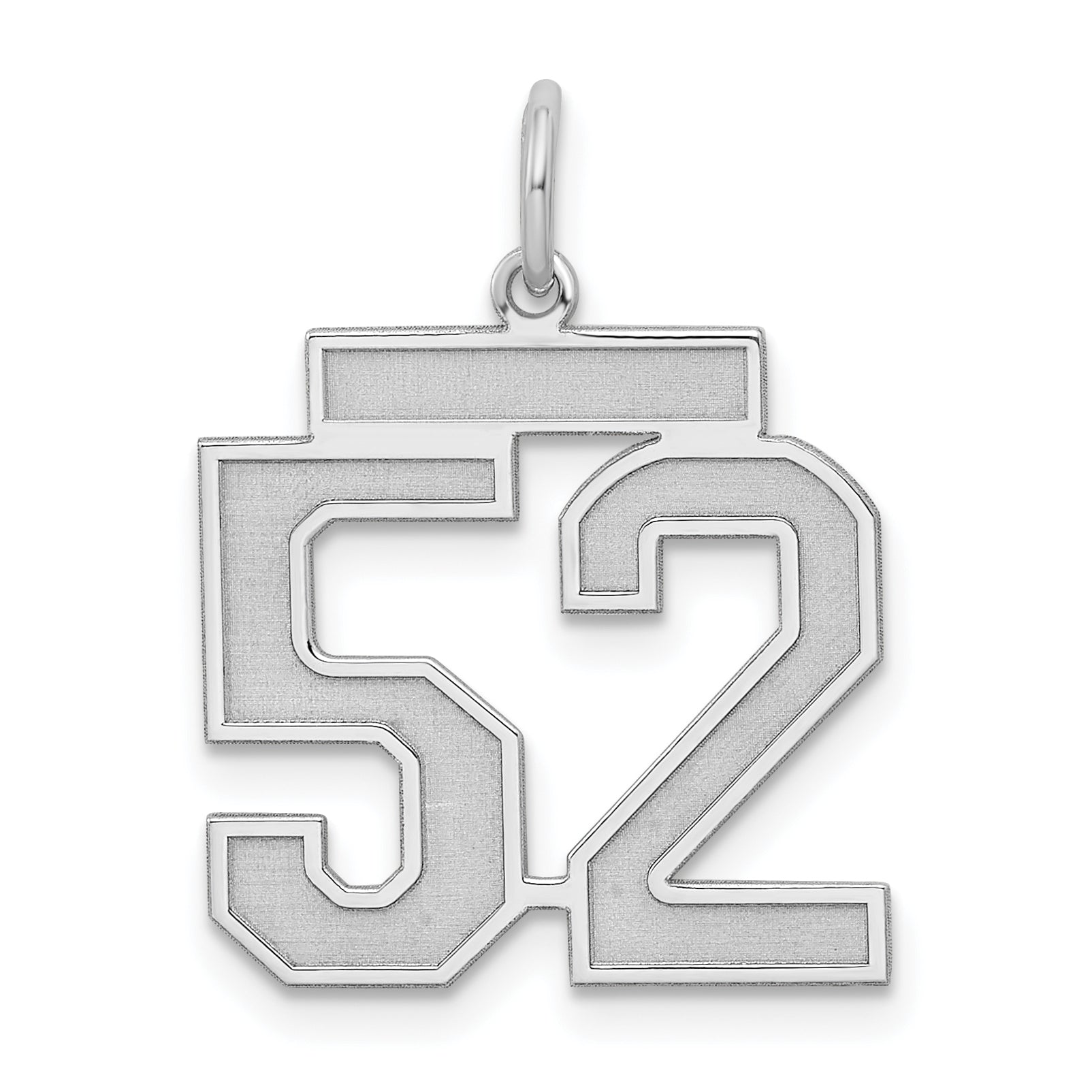 Sterling Silver/Rhodium-plated Satin Number 52 Charm Main image