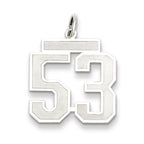 Sterling Silver/Rhodium-plated Satin Number 53 Charm