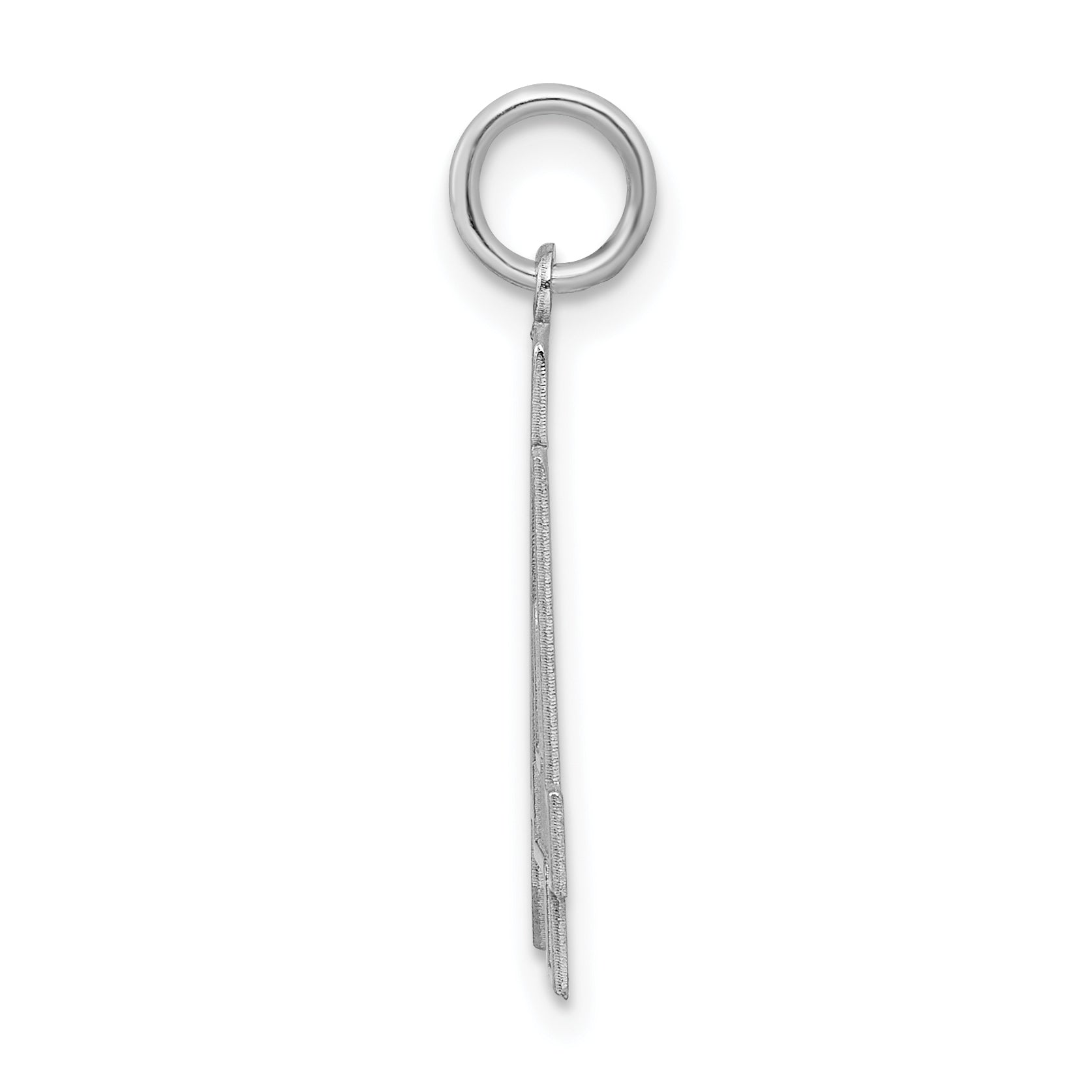 Sterling Silver Rhodium-plated Medium Satin Number 54 Charm Secondary image