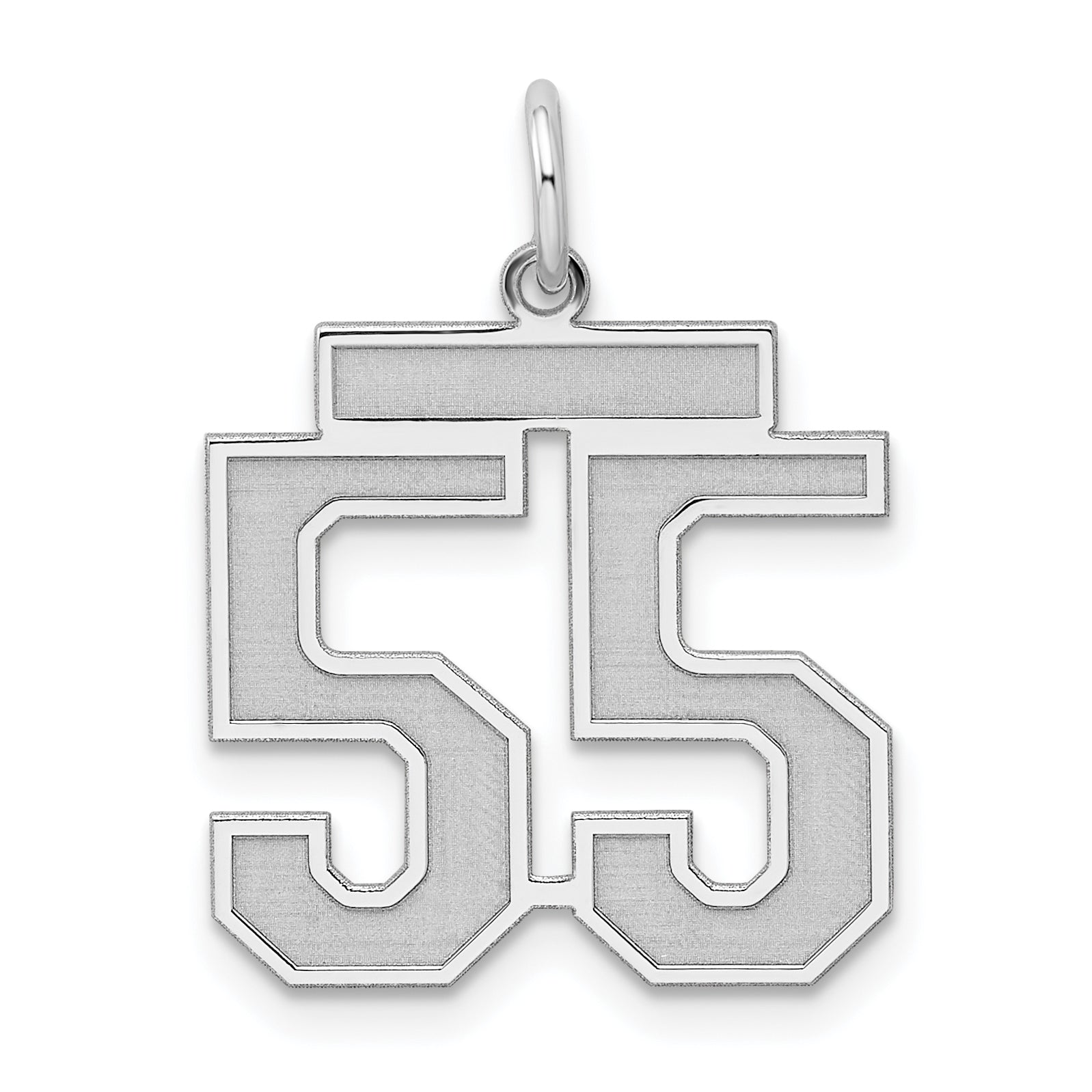 Sterling Silver/Rhodium-plated Satin Number 55 Charm Main image