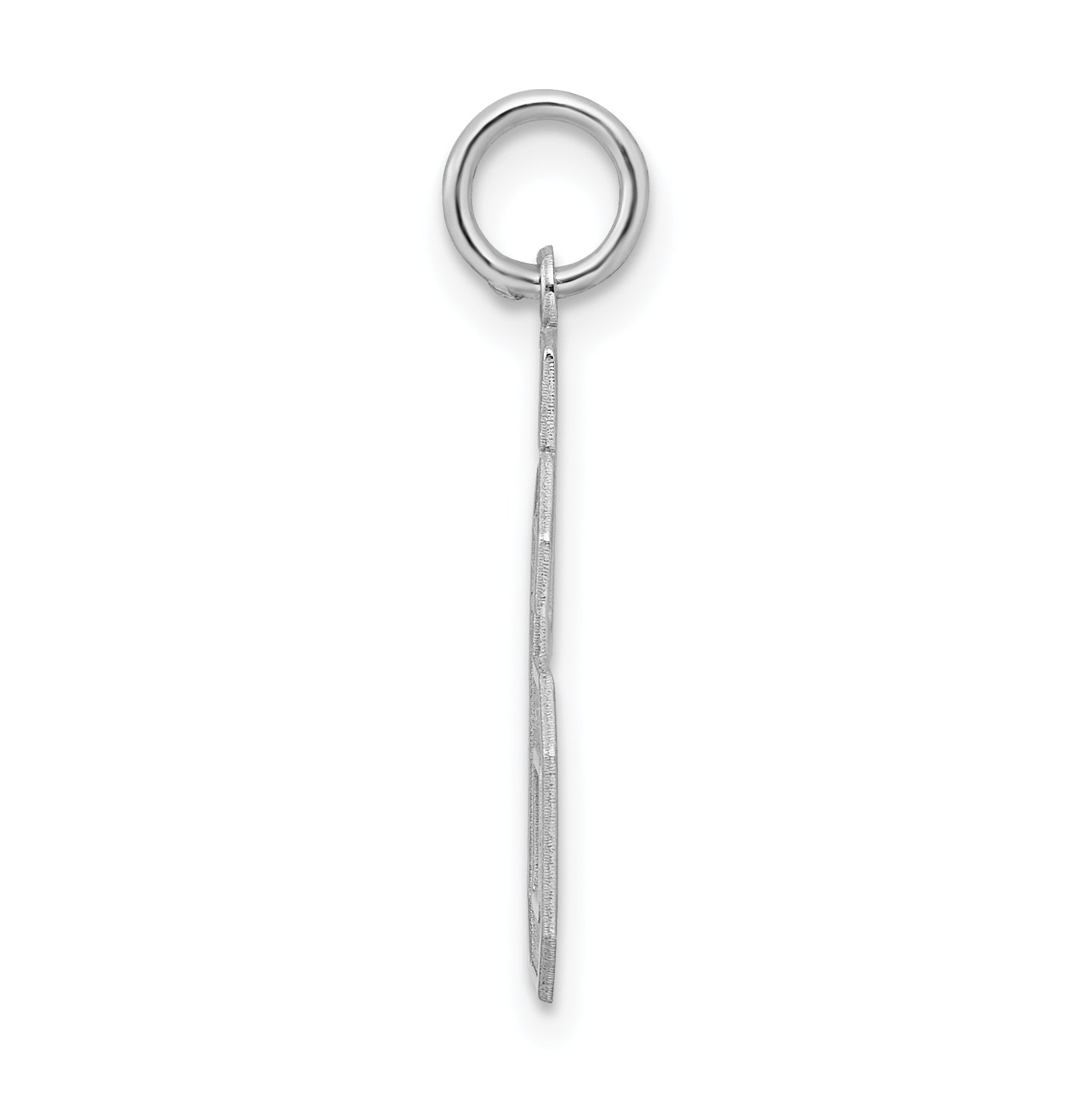Sterling Silver Rhodium-plated Medium Satin Number 56 Charm Secondary image
