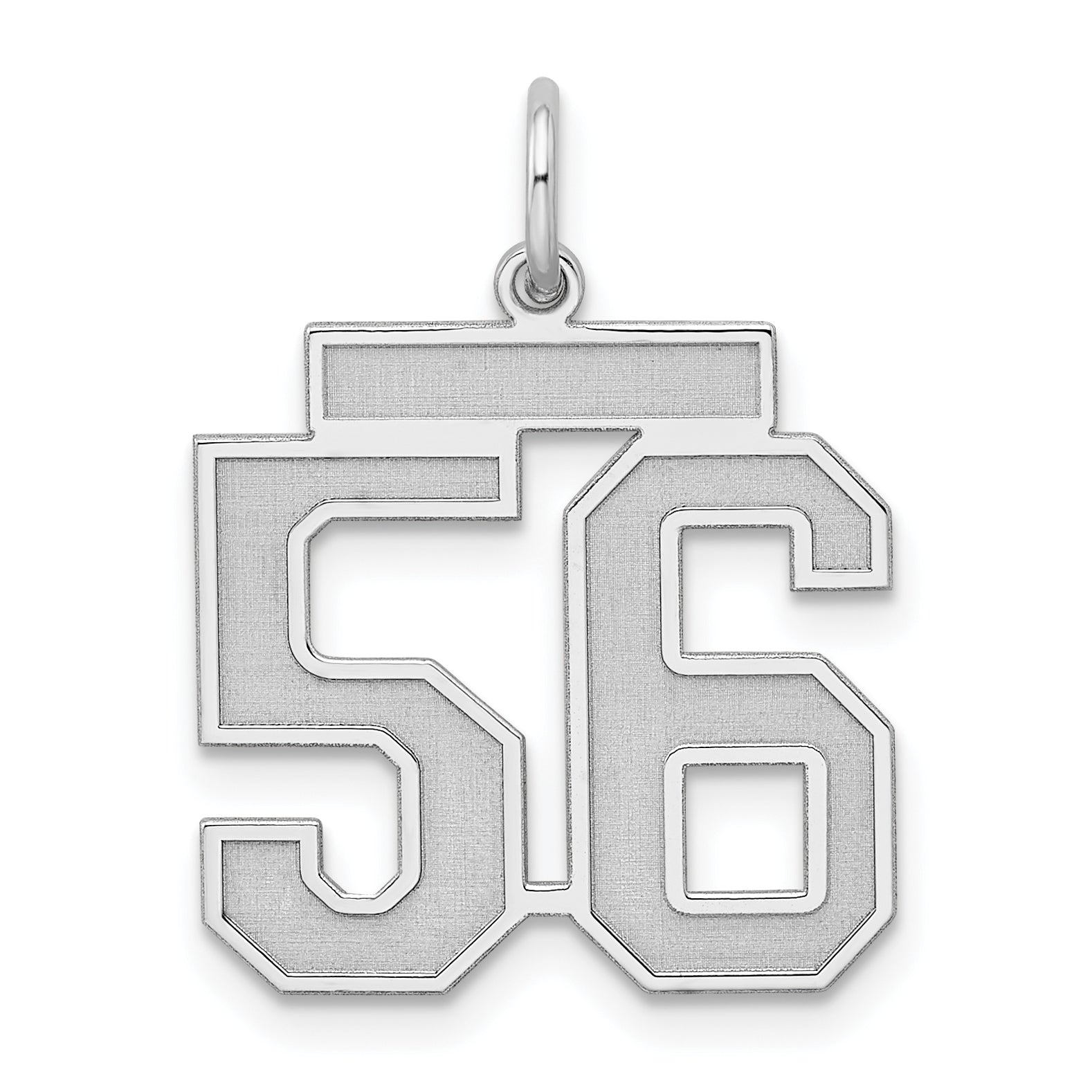 Sterling Silver/Rhodium-plated Satin Number 56 Charm Main image