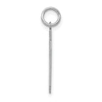 Sterling Silver Rhodium-plated Medium Satin Number 60 Charm