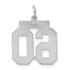 Sterling Silver Rhodium-plated Medium Satin Number 60 Charm