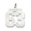 Sterling Silver/Rhodium-plated Satin Number 63 Charm