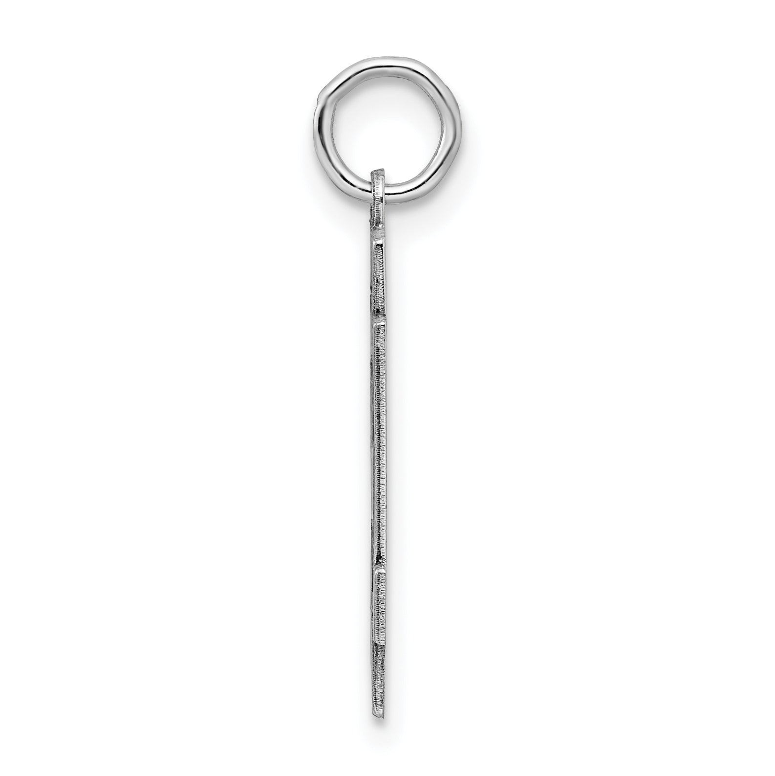 Sterling Silver Rhodium-plated Medium Satin Number 64 Charm Secondary image