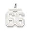 Sterling Silver/Rhodium-plated Satin Number 66 Charm