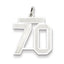Sterling Silver/Rhodium-plated Satin Number 70 Charm