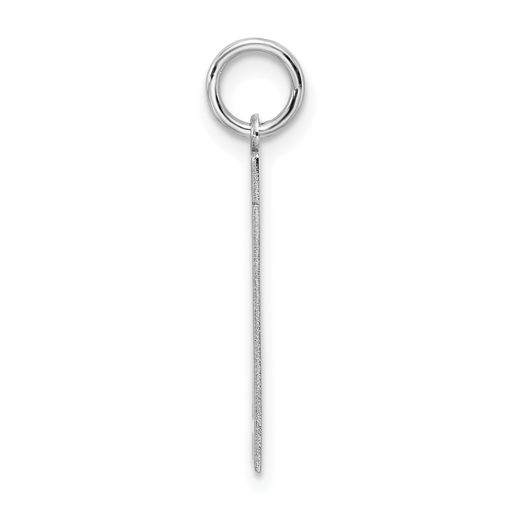 Sterling Silver Rhodium-plated Medium Satin Number 71 Charm Secondary image