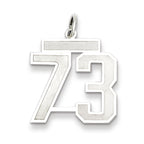 Sterling Silver/Rhodium-plated Satin Number 73 Charm