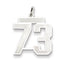 Sterling Silver/Rhodium-plated Satin Number 73 Charm