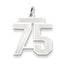Sterling Silver/Rhodium-plated Satin Number 75 Charm