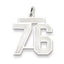 Sterling Silver/Rhodium-plated Satin Number 76 Charm