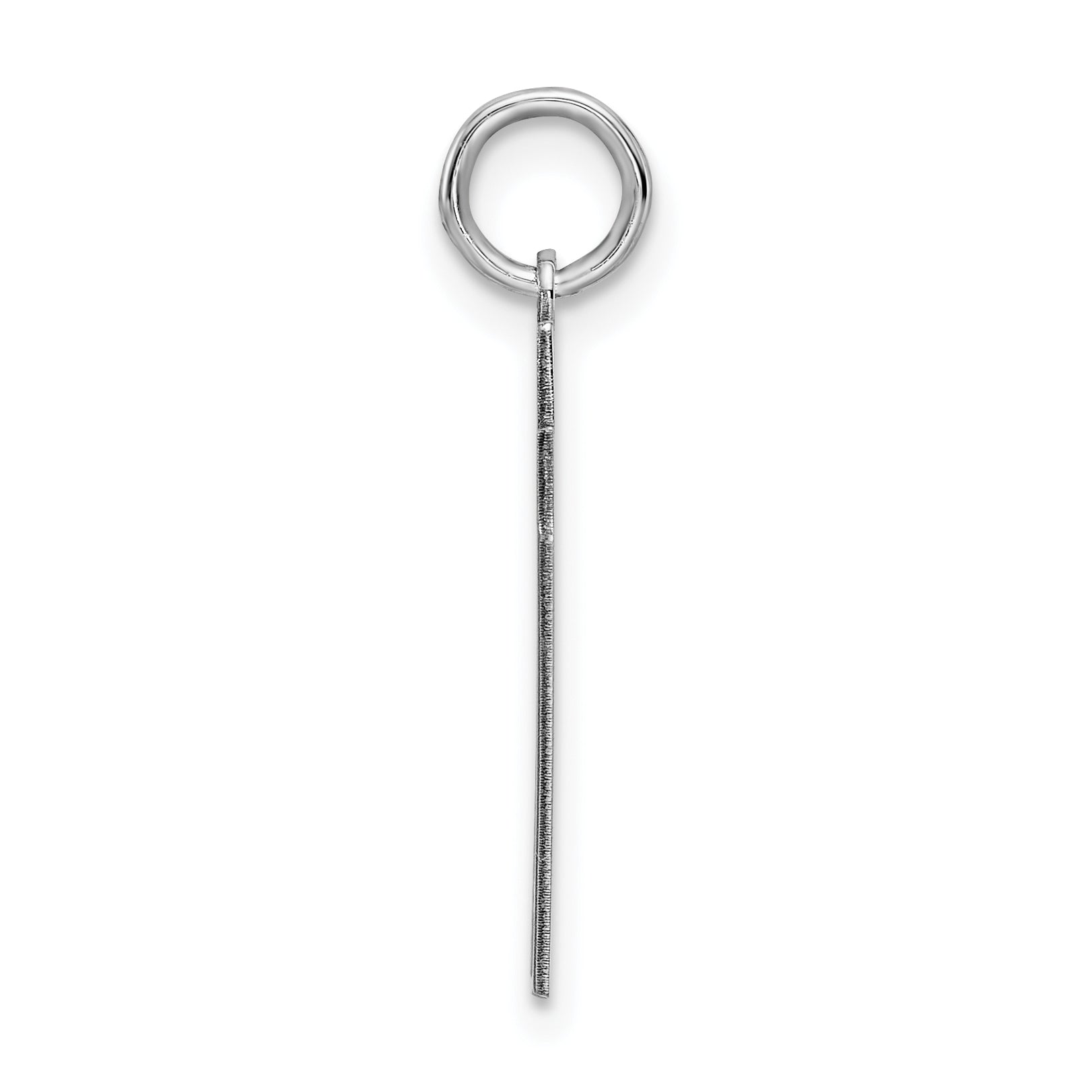 Sterling Silver Rhodium-plated Medium Satin Number 77 Charm Secondary image