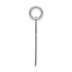 Sterling Silver Rhodium-plated Medium Satin Number 77 Charm