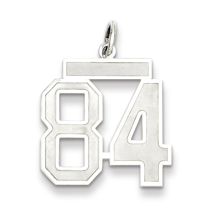 Sterling Silver/Rhodium-plated Satin Number 84 Charm Main image