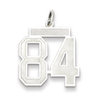 Sterling Silver/Rhodium-plated Satin Number 84 Charm