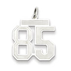 Sterling Silver/Rhodium-plated Satin Number 85 Charm