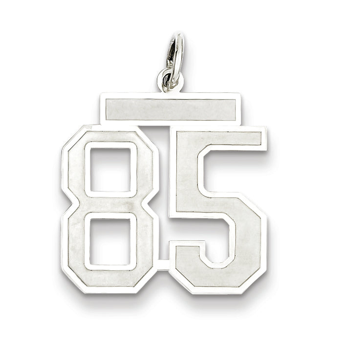 Sterling Silver/Rhodium-plated Satin Number 85 Charm