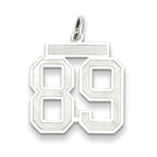 Sterling Silver/Rhodium-plated Satin Number 89 Charm