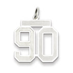 Sterling Silver/Rhodium-plated Satin Number 90 Charm