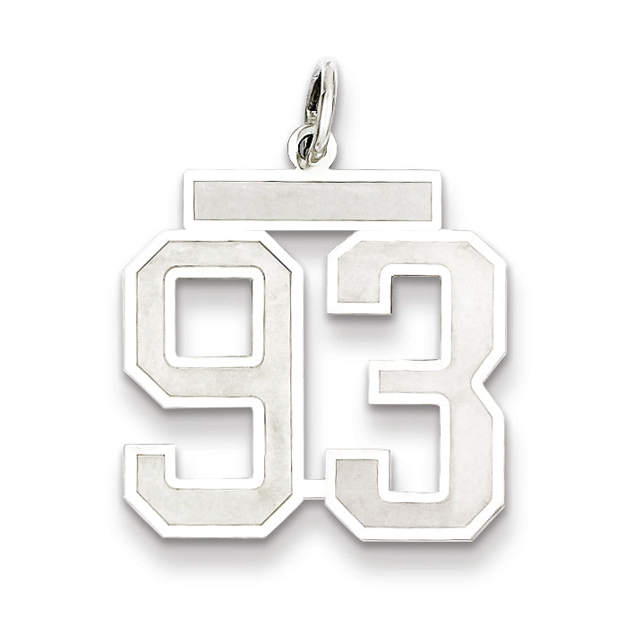 Sterling Silver/Rhodium-plated Satin Number 93 Charm Main image