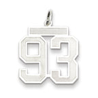 Sterling Silver/Rhodium-plated Satin Number 93 Charm