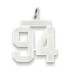 Sterling Silver/Rhodium-plated Satin Number 94 Charm