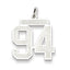 Sterling Silver/Rhodium-plated Satin Number 94 Charm