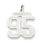 Sterling Silver/Rhodium-plated Satin Number 95 Charm