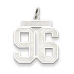 Sterling Silver/Rhodium-plated Satin Number 96 Charm