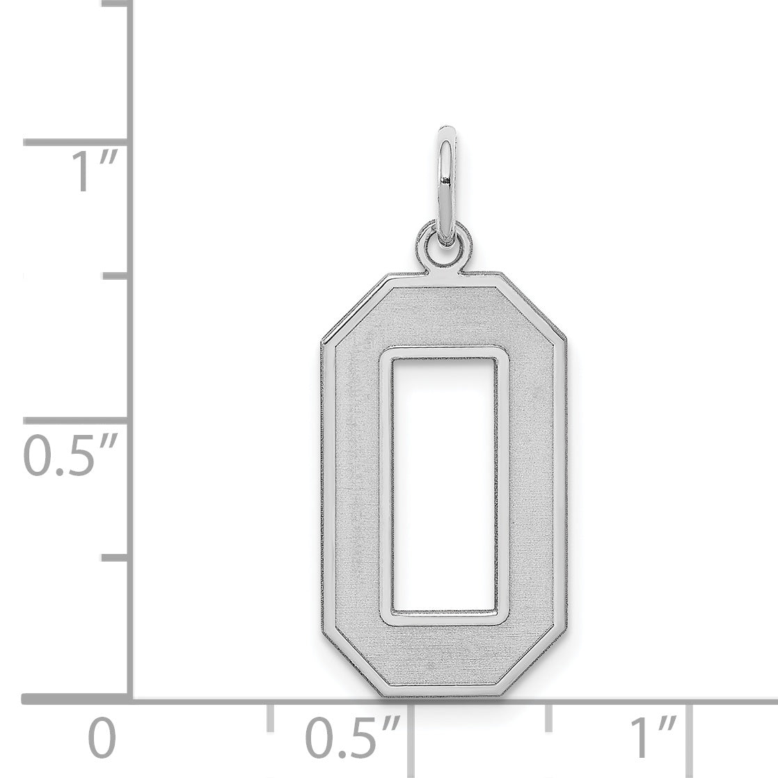 Sterling Silver/Rhodium-plated Satin Number 0 Charm