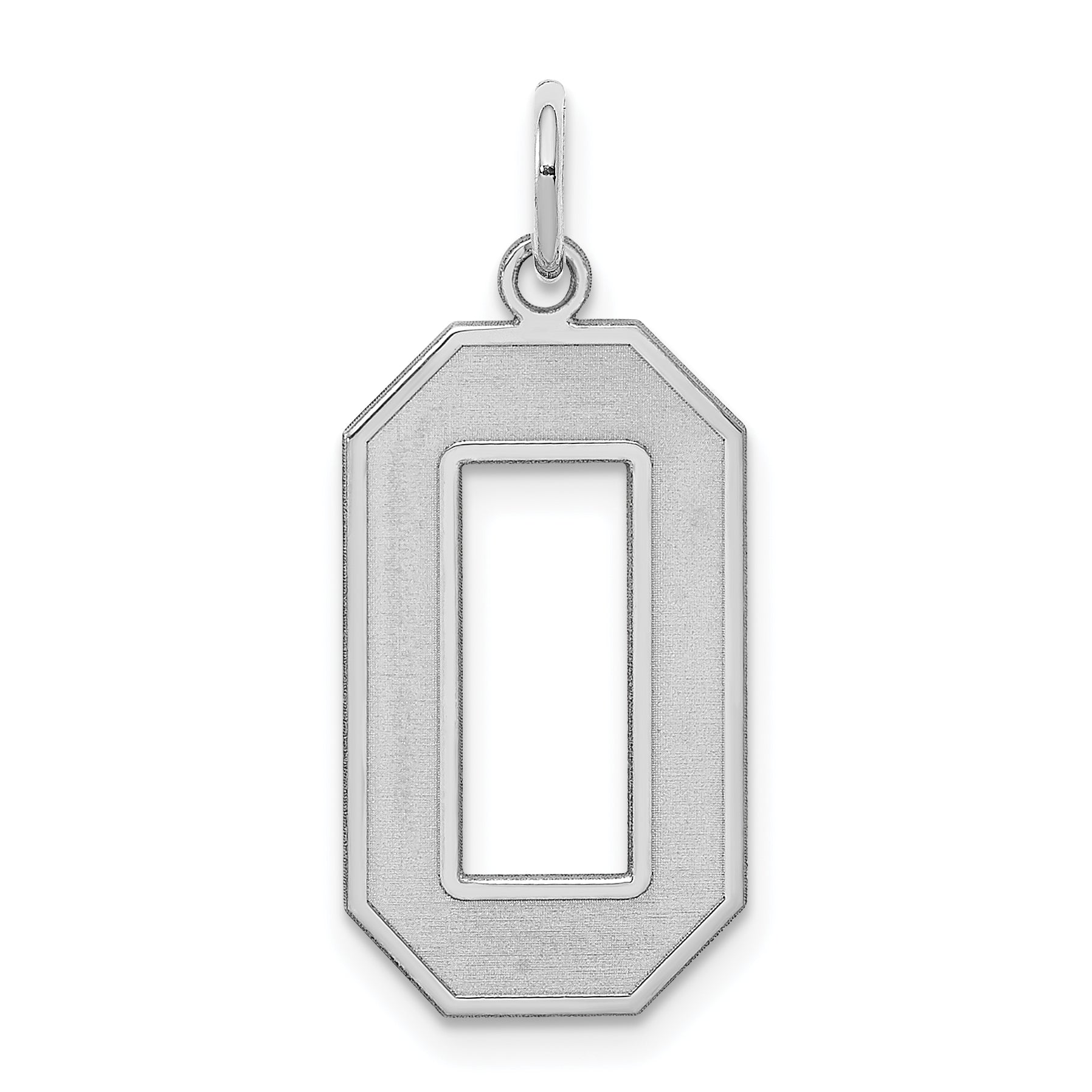 Sterling Silver/Rhodium-plated Satin Number 0 Charm Main image