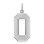 Sterling Silver/Rhodium-plated Satin Number 0 Charm