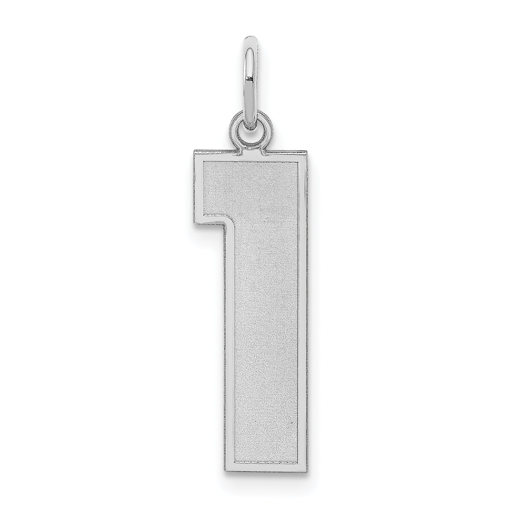 Sterling Silver/Rhodium-plated Satin Number 1 Charm Main image