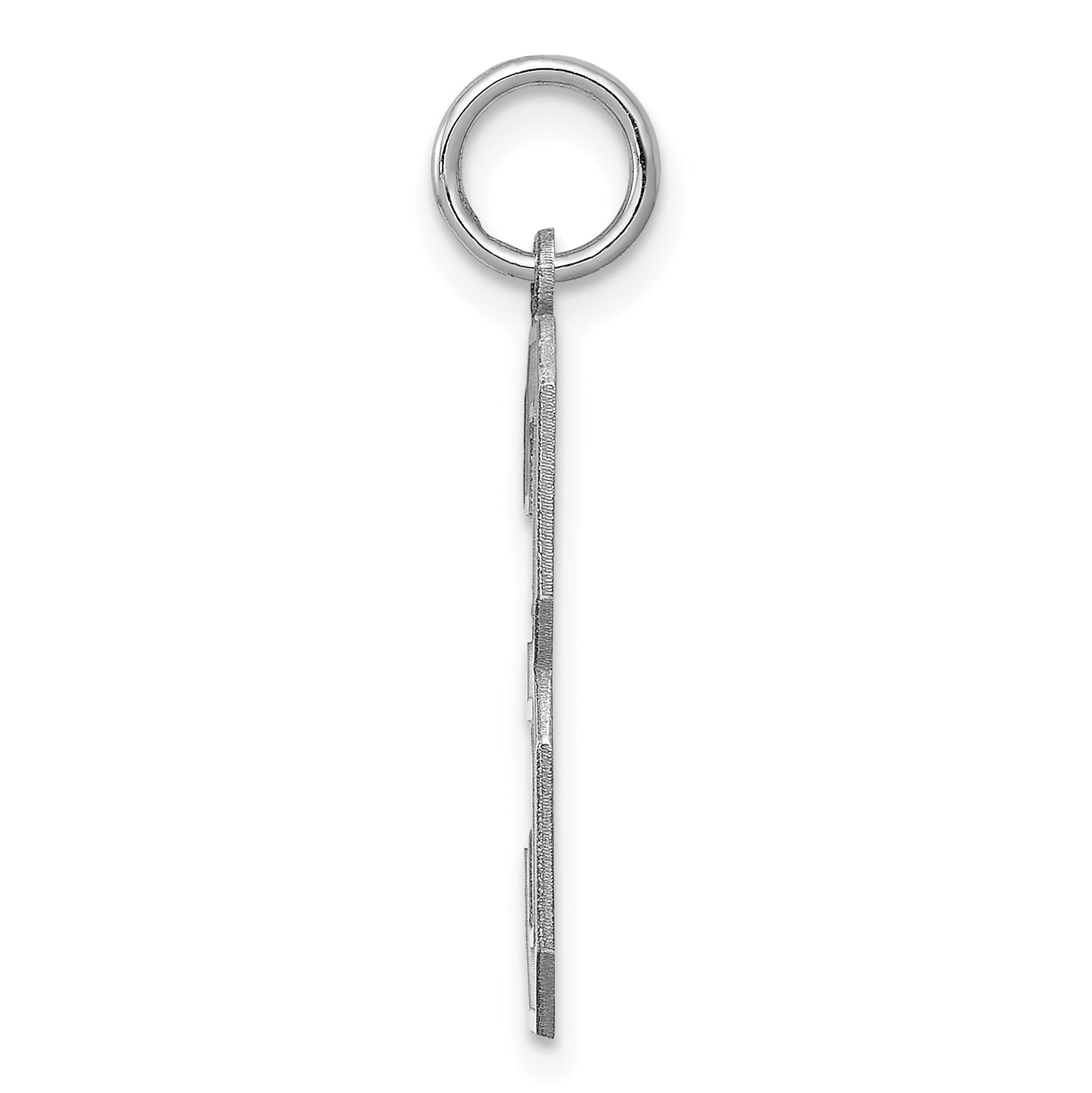 Sterling Silver/Rhodium-plated Satin Number 3 Charm Secondary image