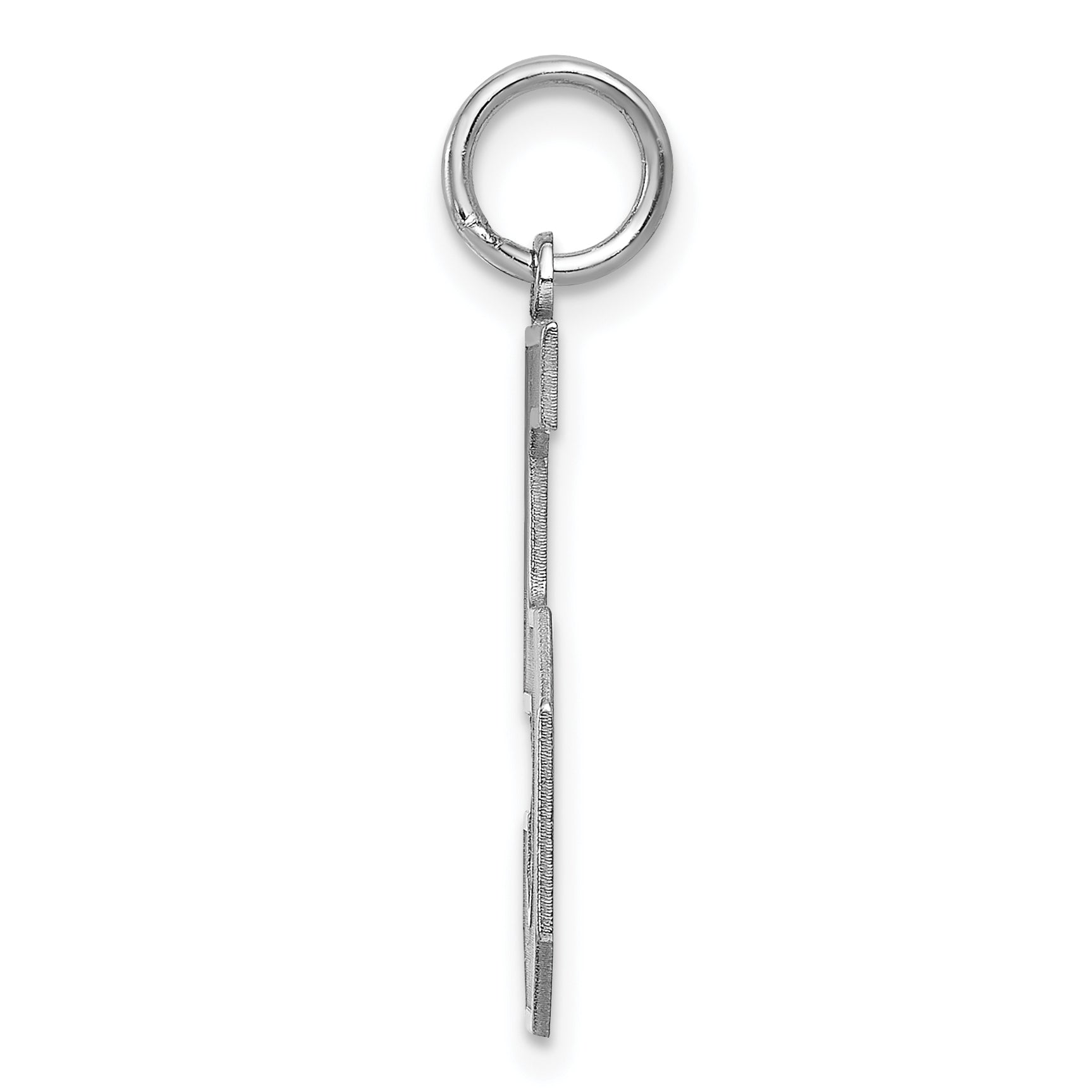 Sterling Silver/Rhodium-plated Satin Number 5 Charm Secondary image