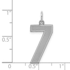 Sterling Silver/Rhodium-plated Satin Number 7 Charm