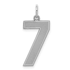 Sterling Silver/Rhodium-plated Satin Number 7 Charm
