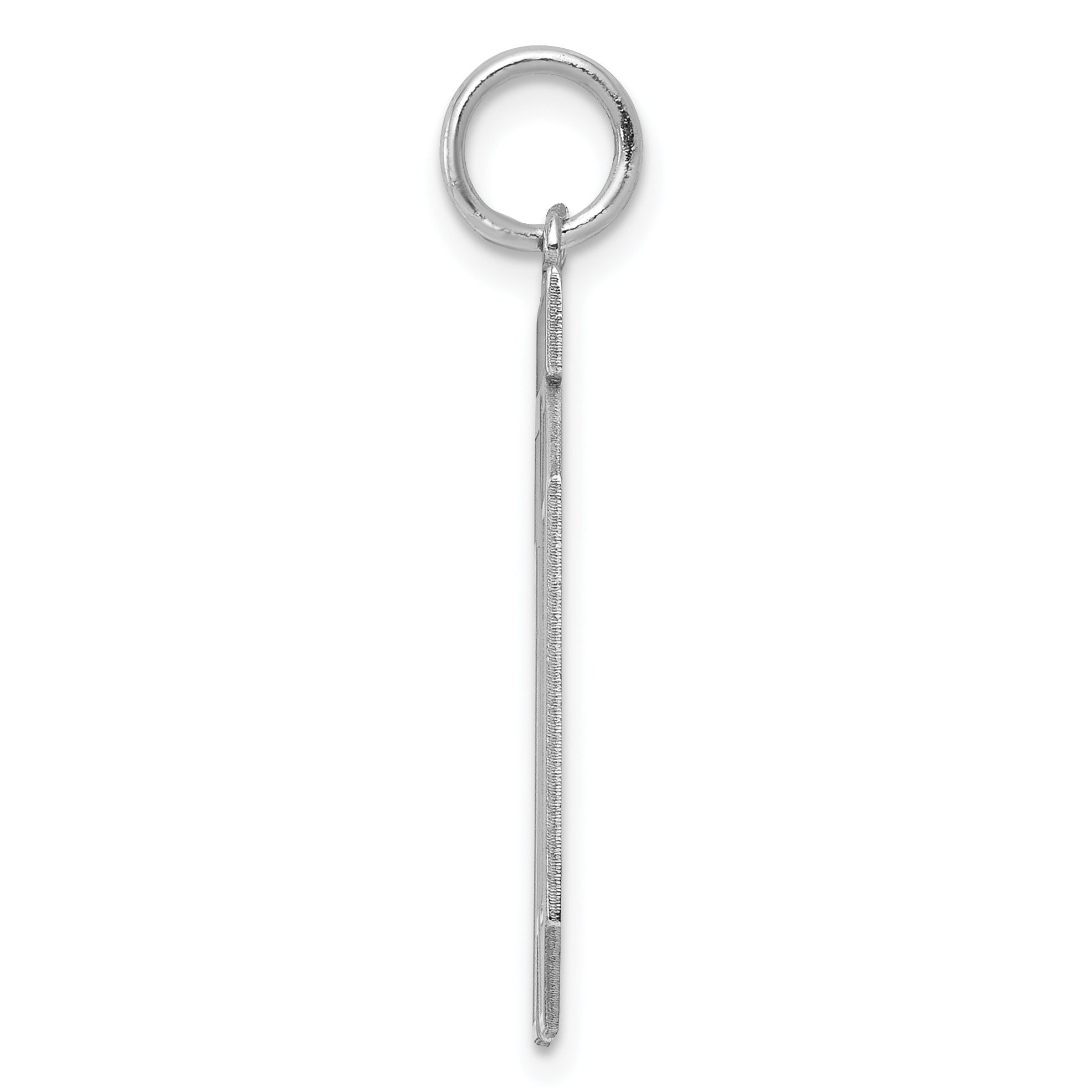 Sterling Silver/Rhodium-plated Satin Number 10 Charm Secondary image